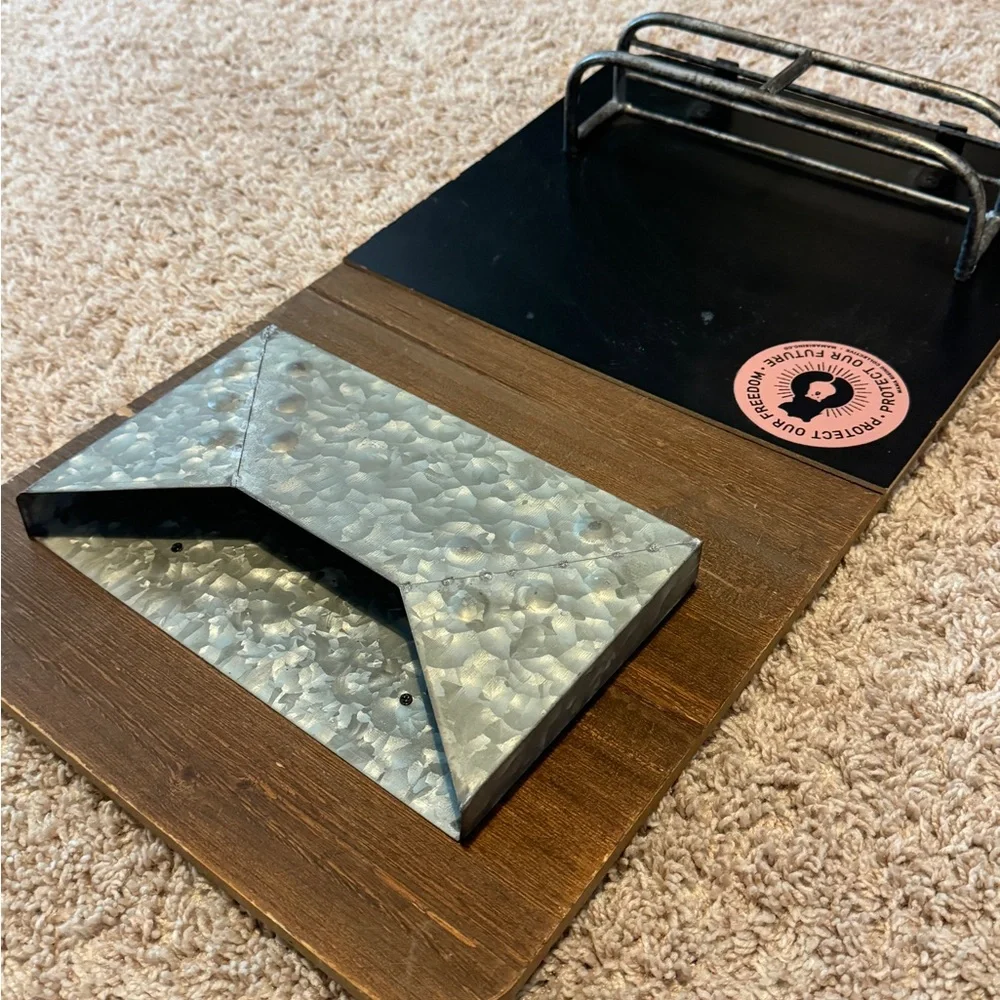 Rustic Mail and Key Holder, Chalkboard & Wall Storage Unit Entryway Organizer